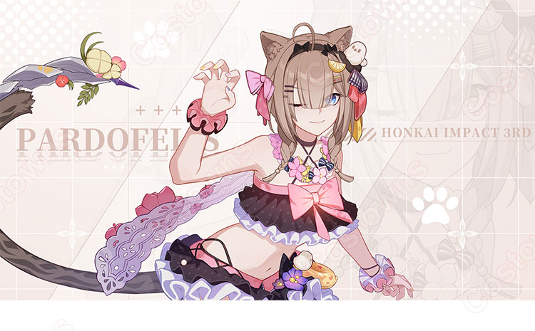 パルドフェリス 水着 空夢・掠集の獣 サマーコレクター コスプレ衣装 崩壊3rd』 cosplay 仮装 変装-1