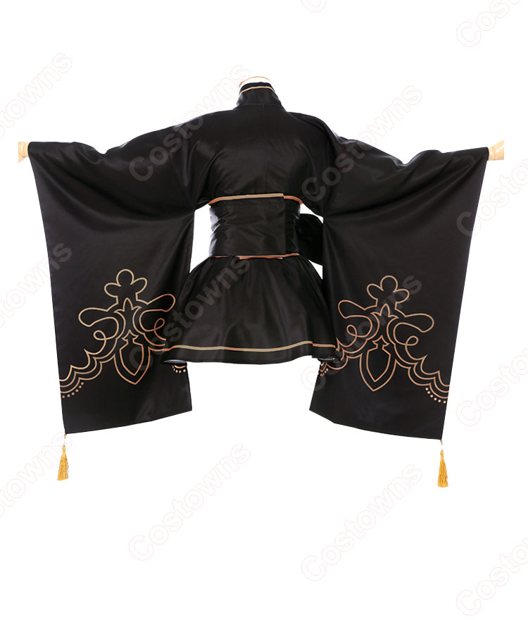 ニーア オートマタ ヨルハ二号B型 2B(トゥービー) コスプレ衣装 着物 和服-3