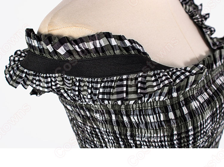 BLACKPINK ジェニー 着用 チェック ノースリーブ ワンピース 韓国 アイドル 衣装 コスプレ衣装-7