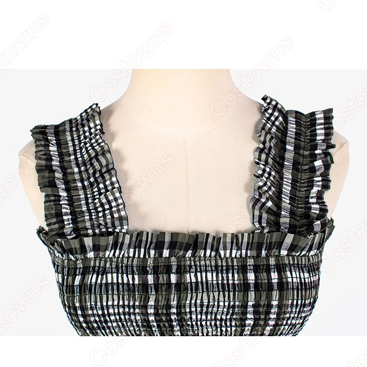 BLACKPINK ジェニー 着用 チェック ノースリーブ ワンピース 韓国 アイドル 衣装 コスプレ衣装-5