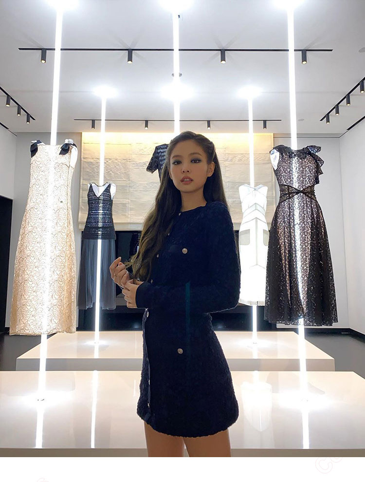BLACKPINK ジェニー 秋冬 着用 ニット ワンピース 韓国 アイドル 衣装 コスプレ衣装-5