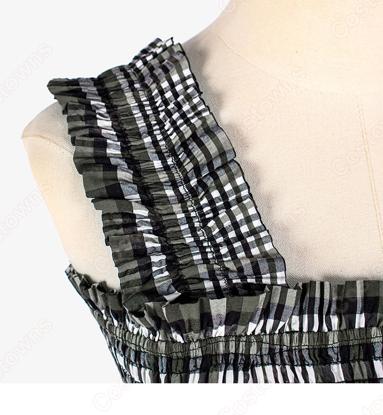 BLACKPINK ジェニー 着用 チェック ノースリーブ ワンピース 韓国 アイドル 衣装 コスプレ衣装-6