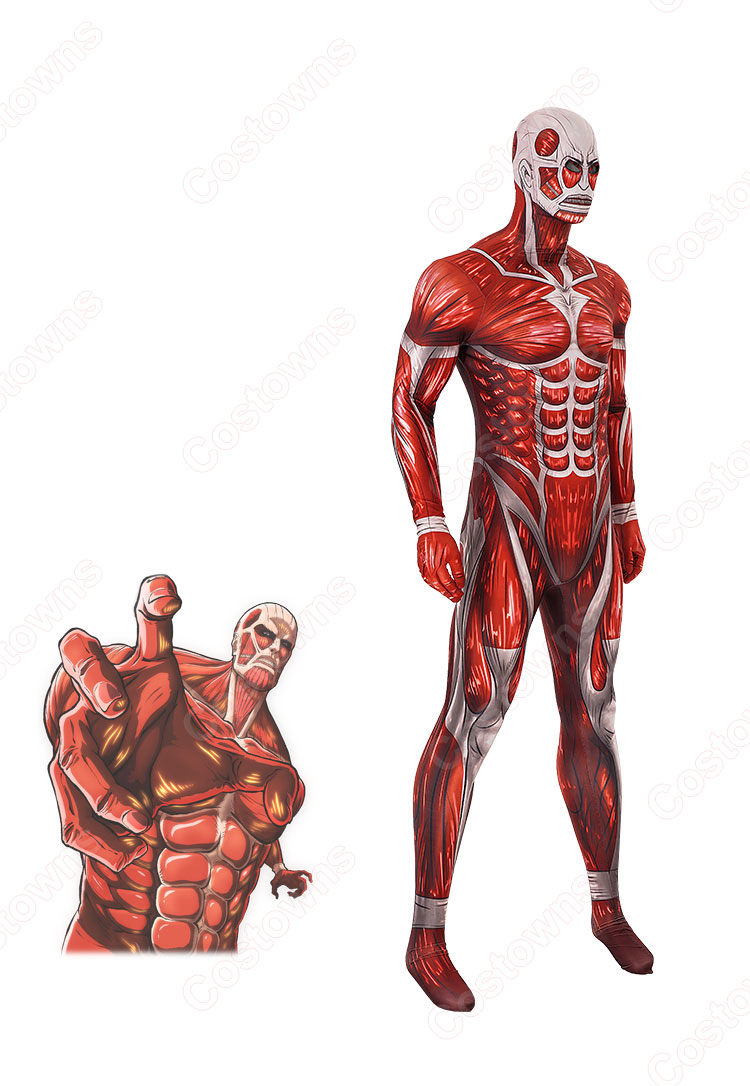 進撃の巨人 全身タイツ 筋肉タイツ コスプレ衣装-3