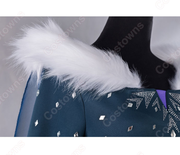 エルサ コスプレ衣装 映画『アナと雪の女王/家族の思い出』 コスプレ ディズニープリンセス 大人用 ハロウィン 仮装 変装-6