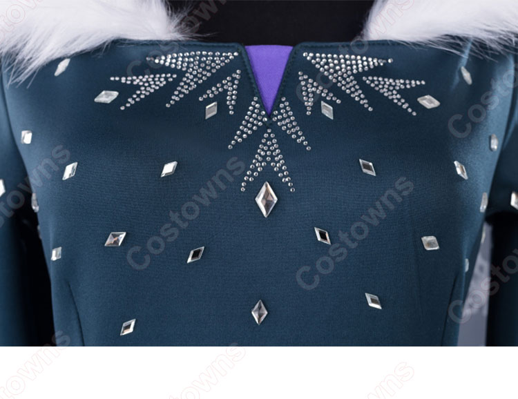 エルサ コスプレ衣装 映画『アナと雪の女王/家族の思い出』 コスプレ ディズニープリンセス 大人用 ハロウィン 仮装 変装-7