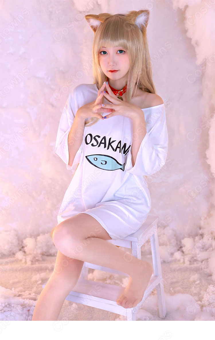 うちのねこが女の子でかわいい きなこ コスプレ衣装 コスプレウィッグ 40原先生 漫画 cosplay 仮装 変装 トップス (長袖・半袖)-3