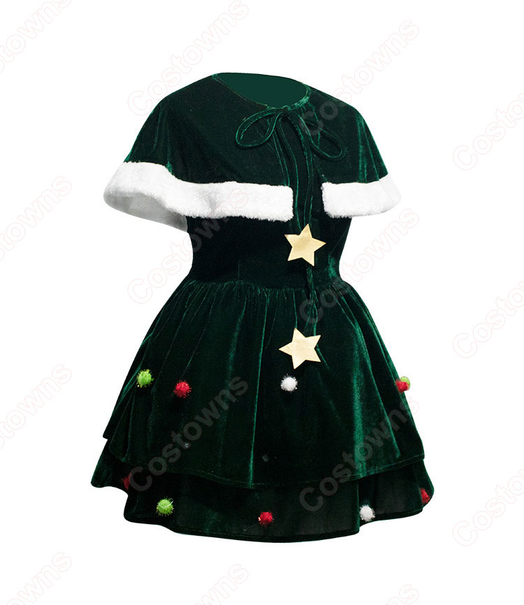 クリスマス 衣装 緑 クリスマスツリー コスプレ クリスマス テーマパーティー衣装 大人用-3