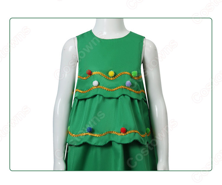 クリスマス 衣装 キッズ クリスマスツリー ワンピース 可愛い クリスマス テーマパーティー衣装-4