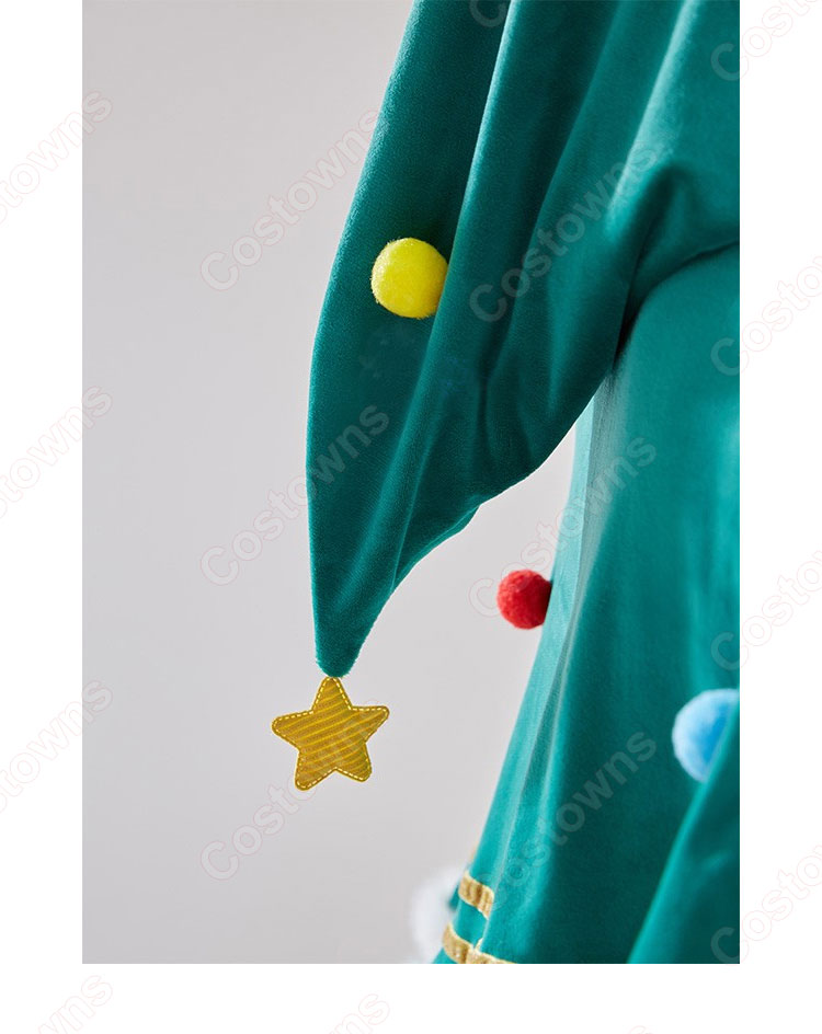 クリスマス マント クリスマスツリー コスプレ衣装 緑 マント ハロウィン 仮装 かわいい イベント仮装 パーティー 発表会 学園祭 文化祭 演出服 日常着-6