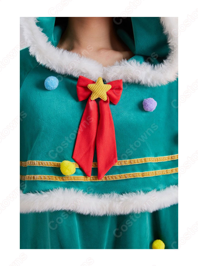 クリスマス マント クリスマスツリー コスプレ衣装 緑 マント ハロウィン 仮装 かわいい イベント仮装 パーティー 発表会 学園祭 文化祭 演出服 日常着-4