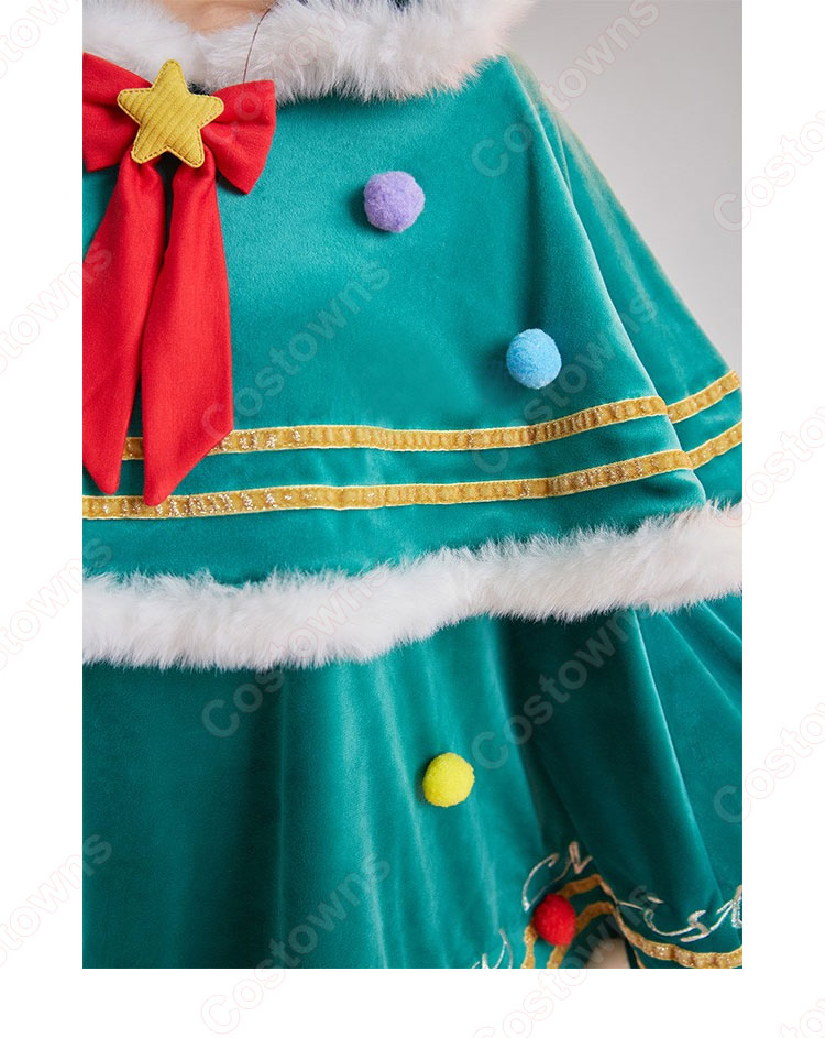 クリスマス マント クリスマスツリー コスプレ衣装 緑 マント ハロウィン 仮装 かわいい イベント仮装 パーティー 発表会 学園祭 文化祭 演出服 日常着-5