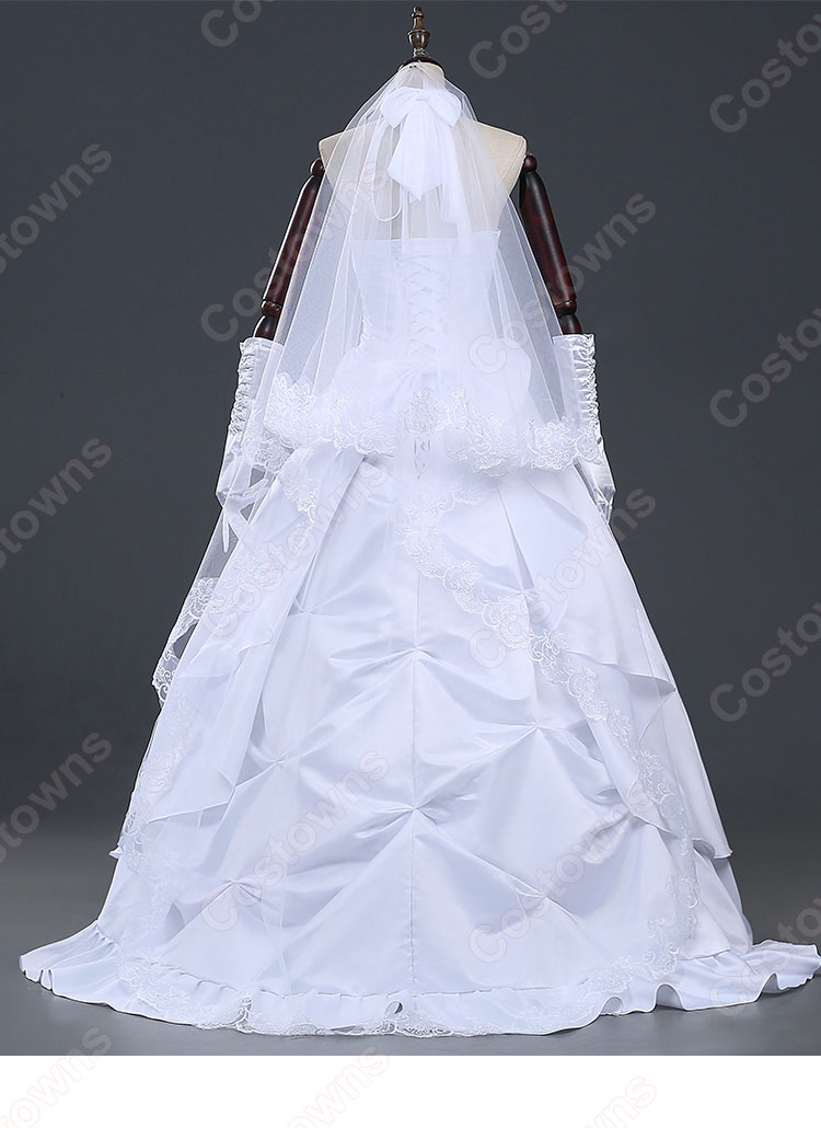 アルトリア・ペンドラゴン ブライド コスプレ衣装 Fateシリーズ セイバー 10周年記念 ウェディングドレス cosplay 仮装 変装-4