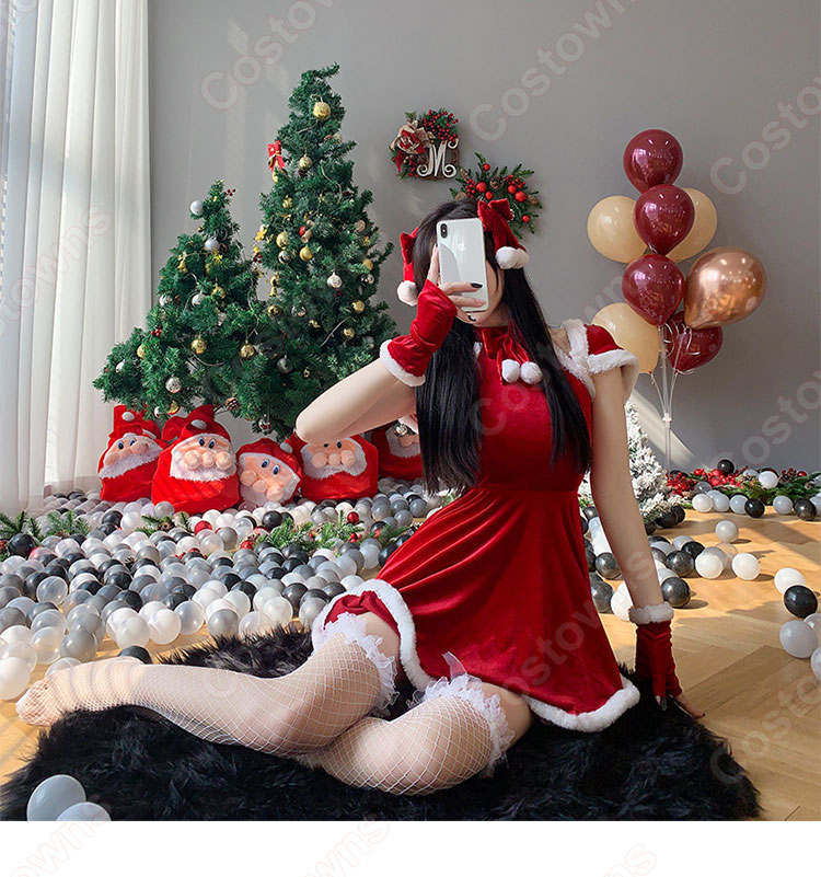 クリスマス コスプレ衣装 レディース セクシー コスチューム クリスマス テーマパーティー衣装 大人用-3