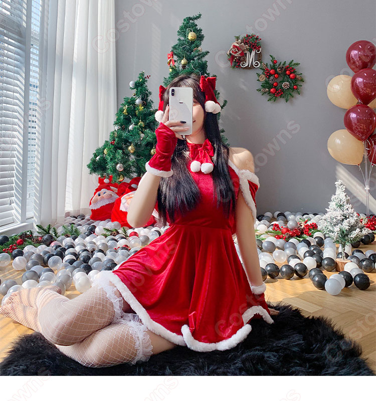 クリスマス コスプレ衣装 レディース セクシー コスチューム クリスマス テーマパーティー衣装 大人用-4