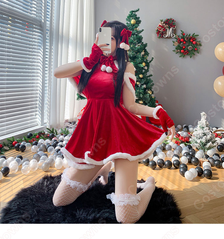 クリスマス コスプレ衣装 レディース セクシー コスチューム クリスマス テーマパーティー衣装 大人用-1