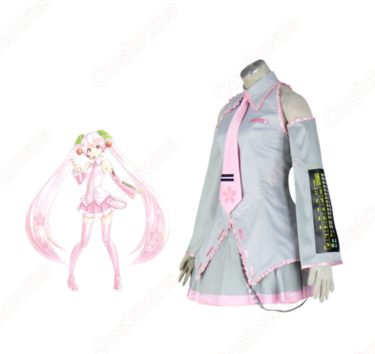 桜ミク コスプレ衣装 初音ミク バーチャル・アイドル歌手 子供用 大人用 cosplay 仮装 変装-2