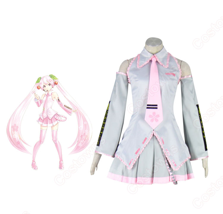 桜ミク コスプレ衣装 初音ミク バーチャル・アイドル歌手 子供用 大人用 cosplay 仮装 変装-1