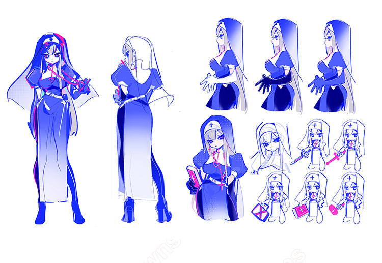 Muse Dash シスター マリヤ コスプレ衣装-1