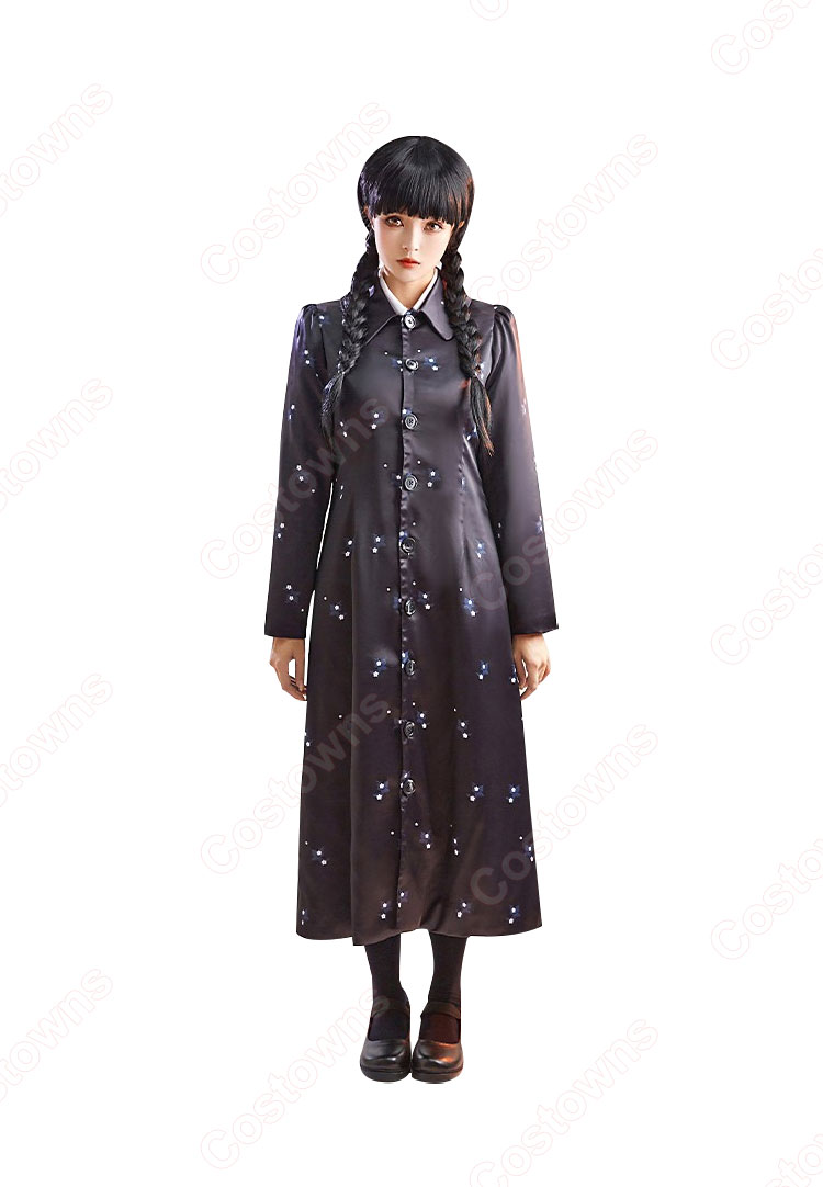 アダムス・ファミリー ウェンズデー・アダムス コスプレ衣装-6