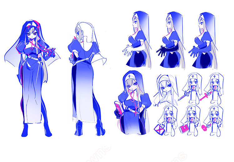 Muse Dash シスター マリヤ コスプレウィッグ-1