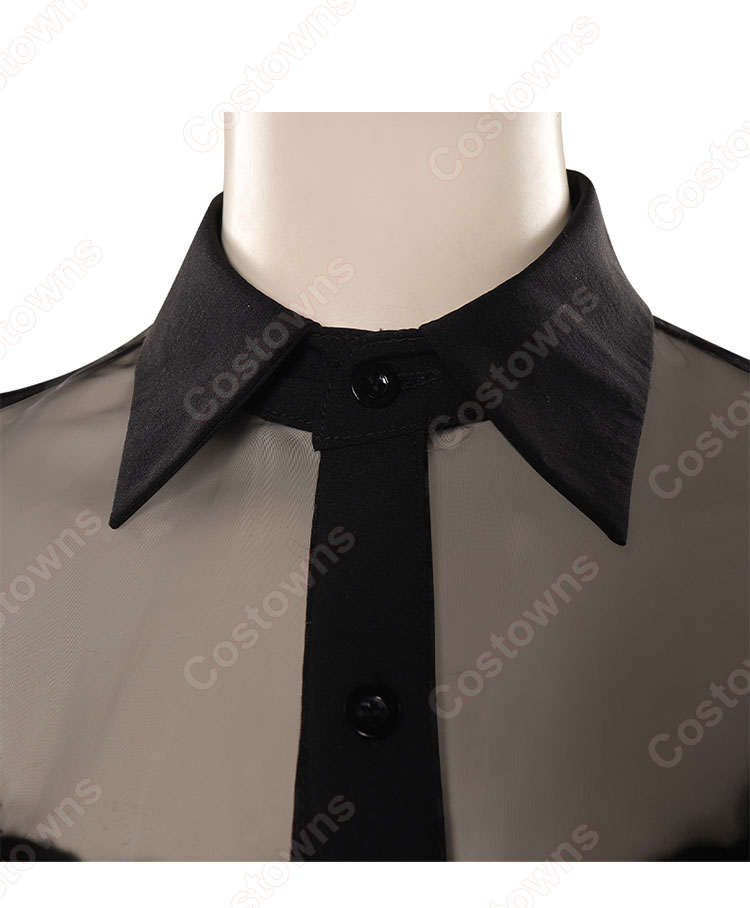 ウェンズデー・アダムス コスプレ衣装 『アダムス・ファミリー』 学校 ダンス 黒ドレス cosplay 仮装 変装-5