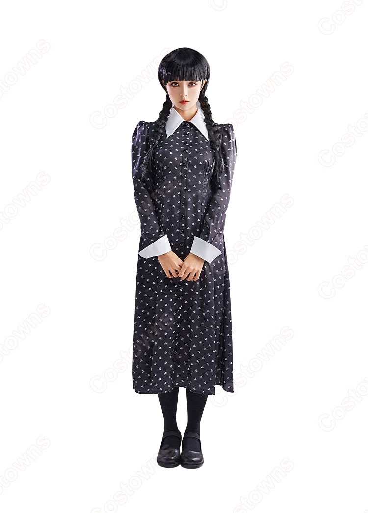 アダムス・ファミリー ウェンズデー・アダムス コスプレ衣装-2