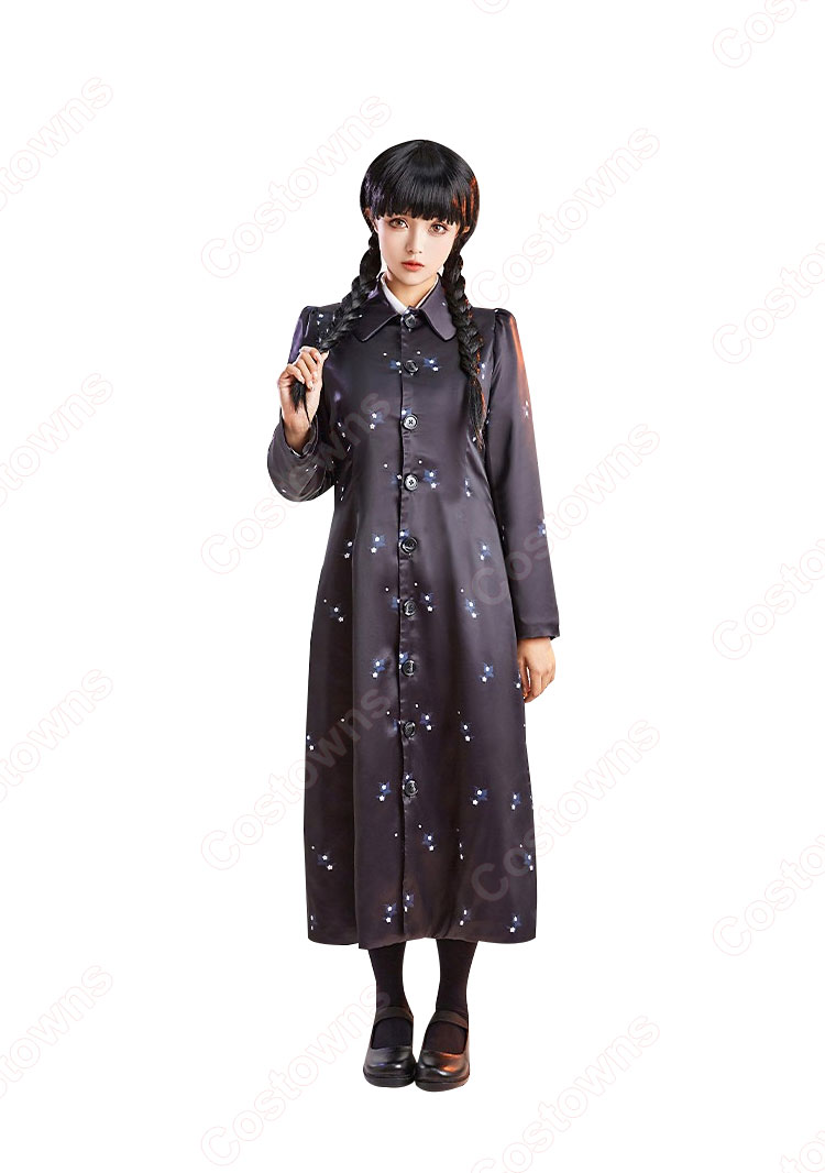 アダムス・ファミリー ウェンズデー・アダムス コスプレ衣装-7