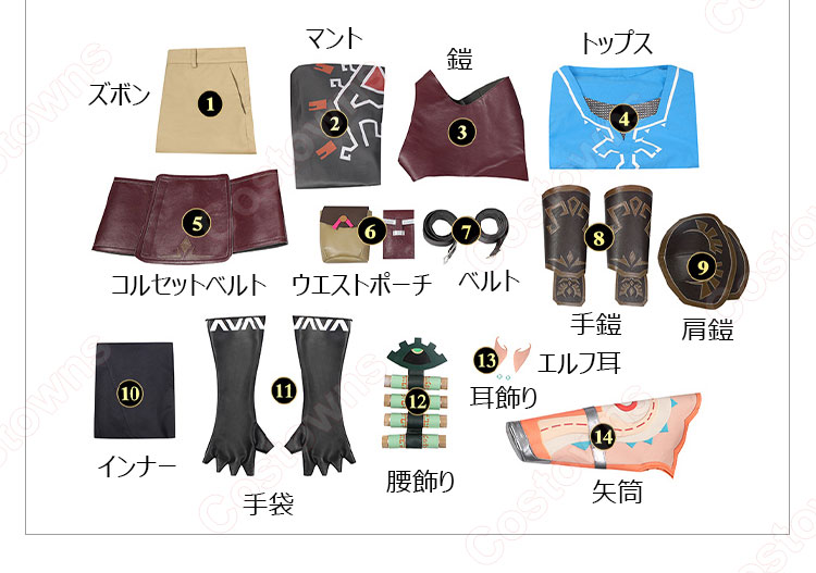 ゼルダの伝説 ティアーズ オブ ザ キングダム リンク コスプレ衣装-18