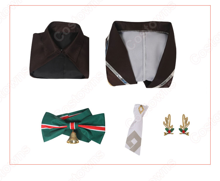 二次創作 女体化鍾離 コスプレ衣装 『原神』 クリスマス トナカイ cosplay 仮装 変装-7