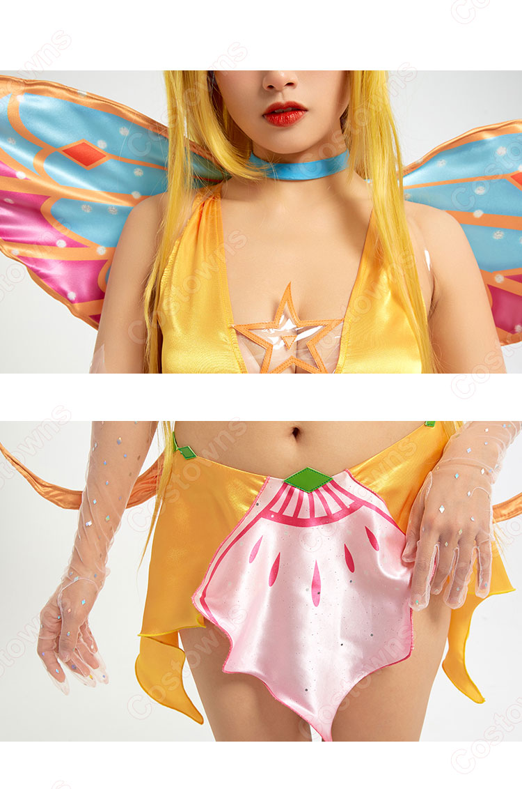 Winx Club ステラ（Stella） コスプレ衣装 太陽と月と星の妖精 cosplay 仮装 変装 - Costowns
