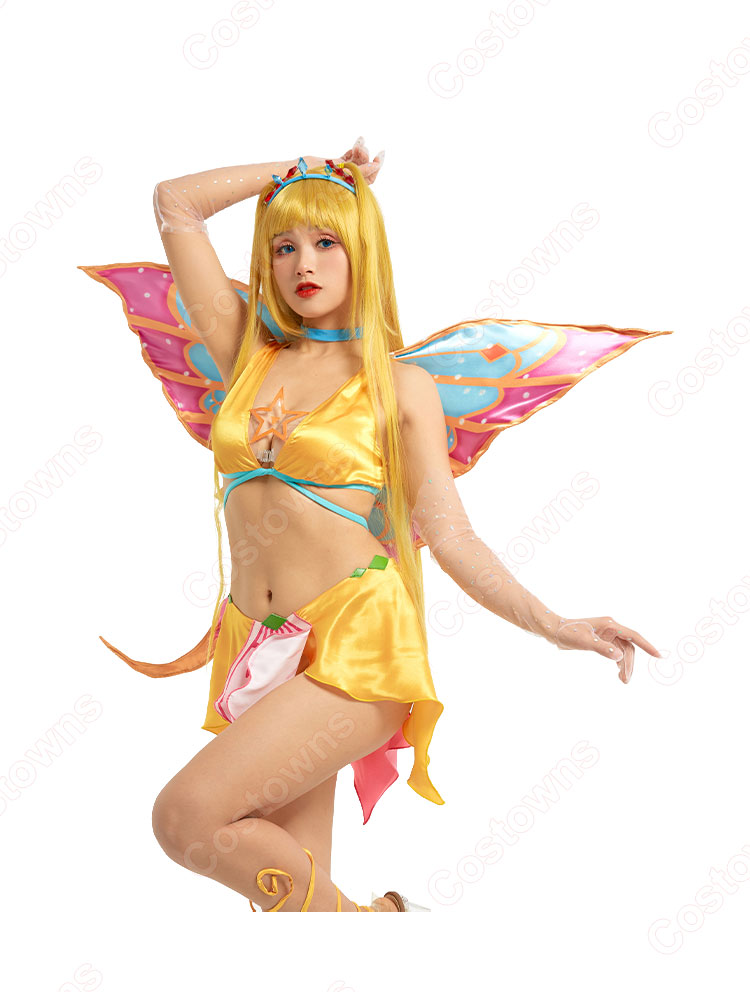 Winx Club ステラ(Stella) コスプレ衣装 太陽と月と星の妖精 cosplay 仮装 変装-3