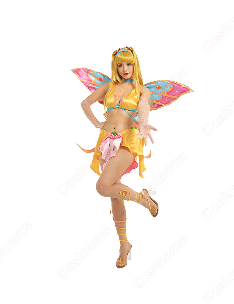 Winx Club ステラ（Stella） コスプレ衣装 太陽と月と星の妖精