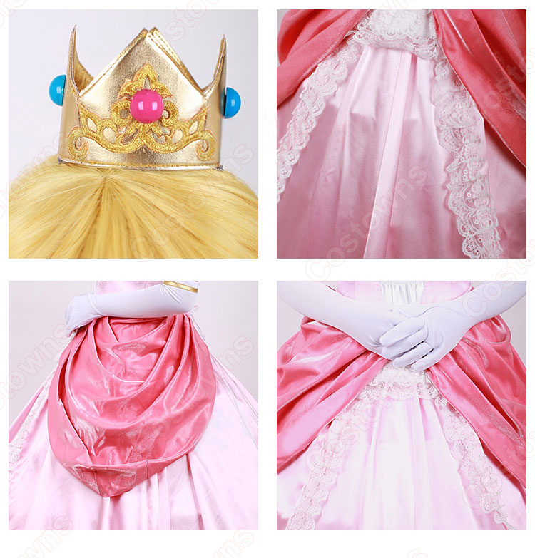 ピーチ姫 コスプレ衣装 『マリオシリーズ』 ピーチ cosplay 仮装 変装-6