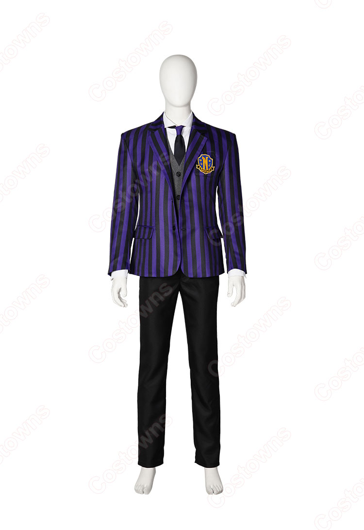 アダムス・ファミリー ウェンズデー ネヴァーモア学園 制服 コスプレ衣装-2