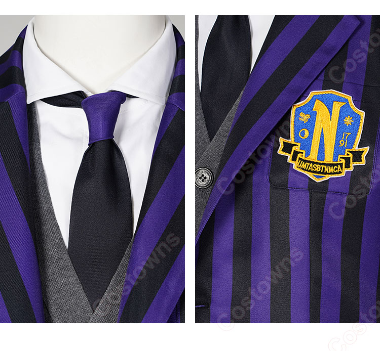 アダムス・ファミリー ウェンズデー ネヴァーモア学園 制服 コスプレ衣装-7