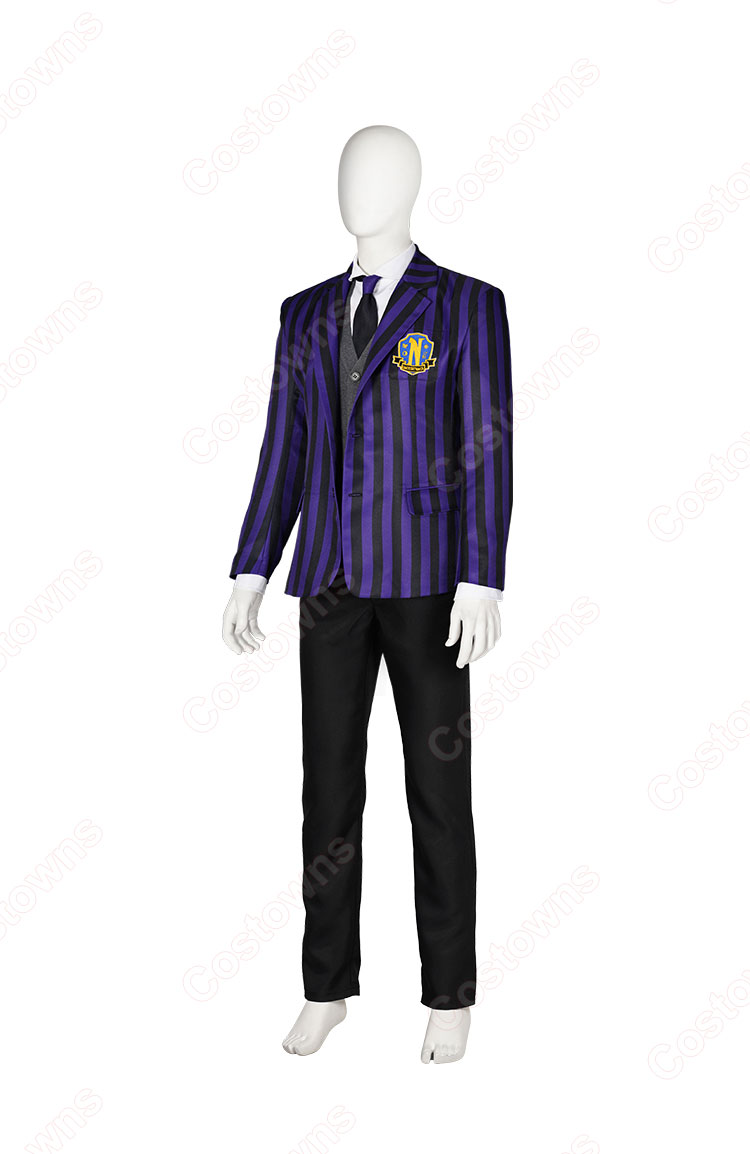 アダムス・ファミリー ウェンズデー ネヴァーモア学園 制服 コスプレ衣装-3