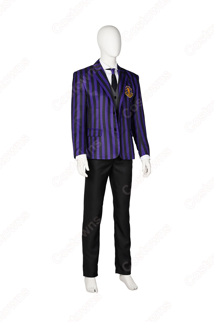 アダムス・ファミリー ウェンズデー ネヴァーモア学園 制服 コスプレ衣装-4