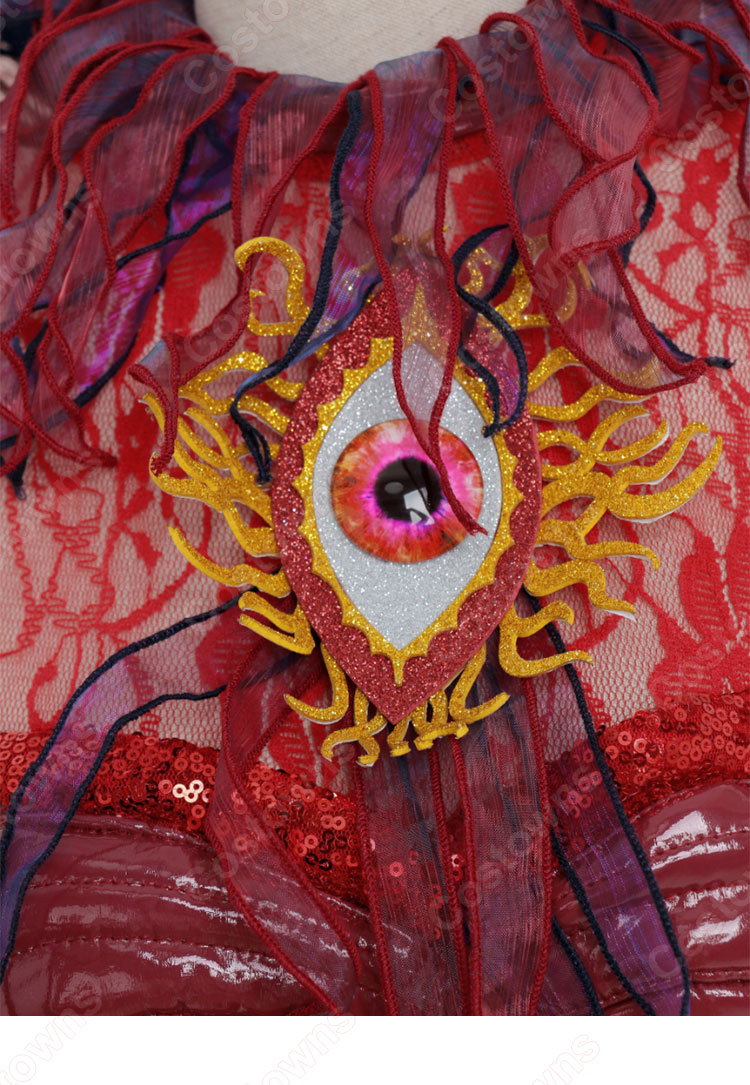 仮面ライダーリバイス アギレラ コスプレ衣装 赤ドレス-4