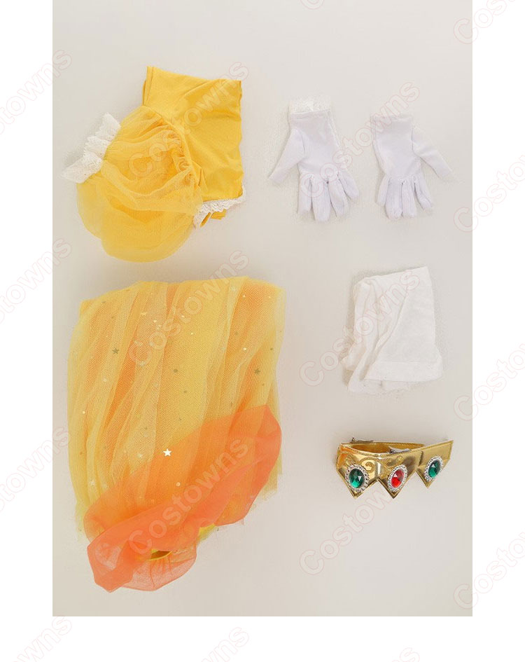 スーパーマリオ デイジー姫 コスプレ衣装 子供用ドレス-7