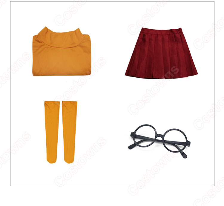 弱虫スクービーの大冒険 ヴェルマ・ディンクリー コスプレ衣装-7