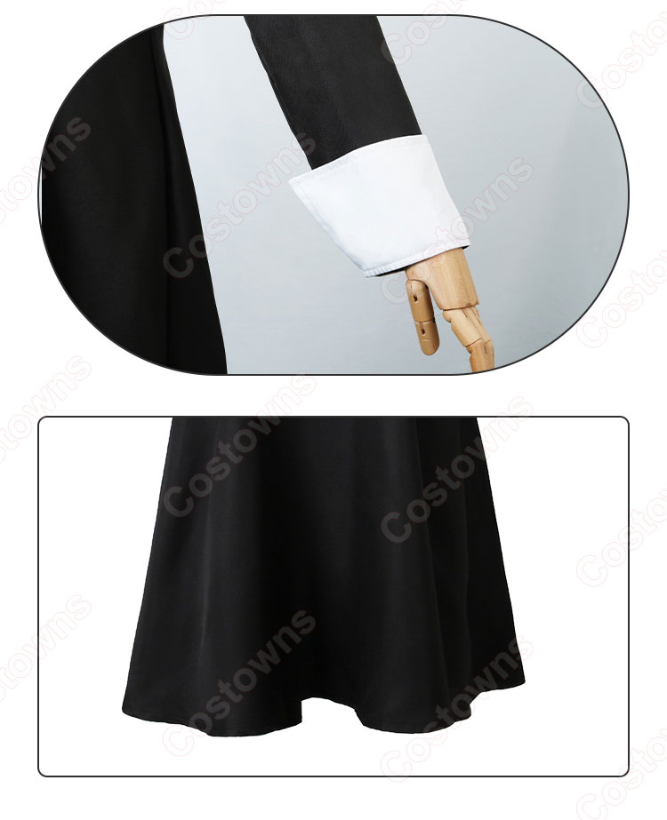 ウェンズデー・アダムス コスプレ衣装 黒ワンピース 劇場版アニメ 『アダムス・ファミリー』 cosplay 仮装 変装-6