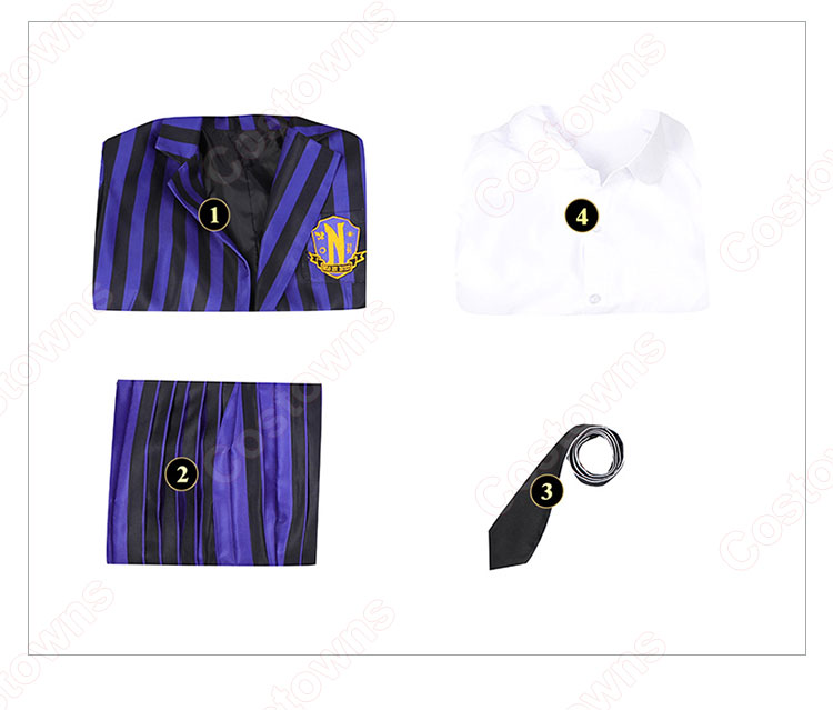 ウェンズデー ビアンカ・バークレー コスプレ衣装 ネヴァーモア学園 制服-12