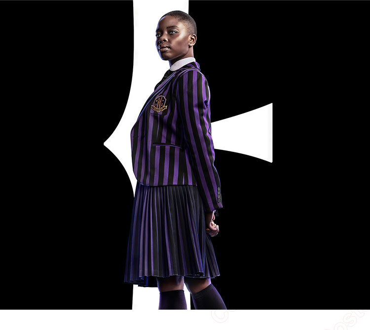 ウェンズデー ビアンカ・バークレー コスプレ衣装 ネヴァーモア学園 制服-1