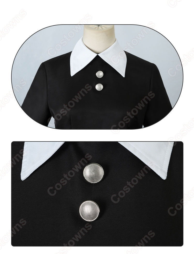 ウェンズデー・アダムス コスプレ衣装 黒ワンピース 劇場版アニメ 『アダムス・ファミリー』 cosplay 仮装 変装-5