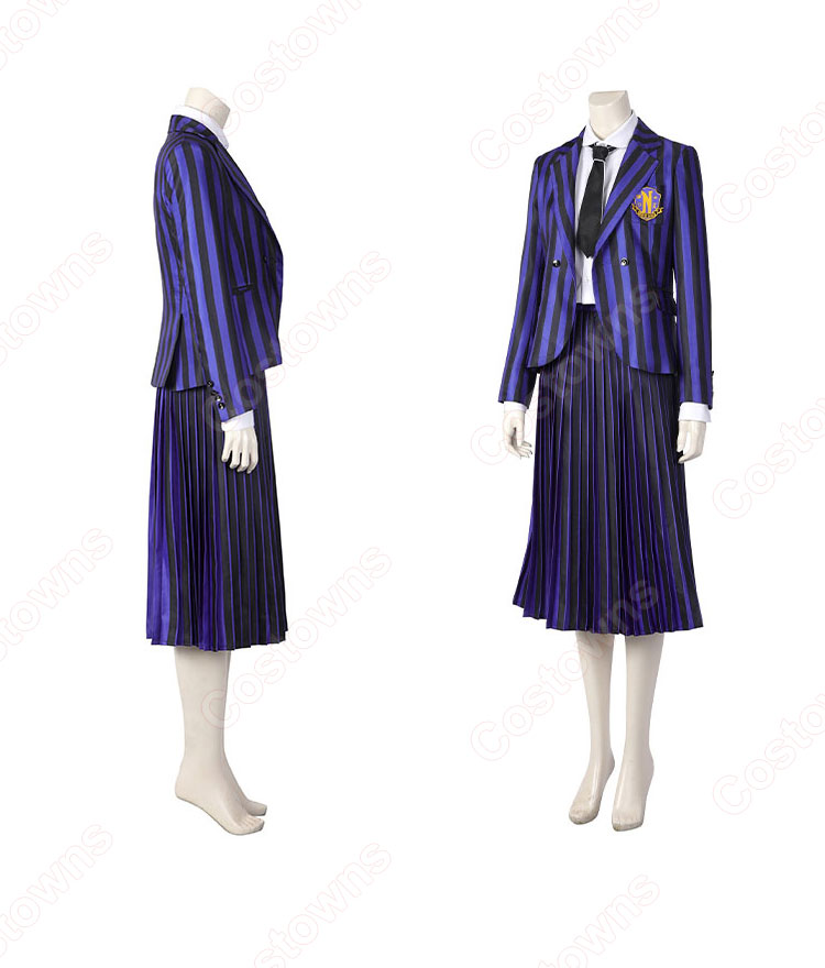 ウェンズデー ビアンカ・バークレー コスプレ衣装 ネヴァーモア学園 制服-3
