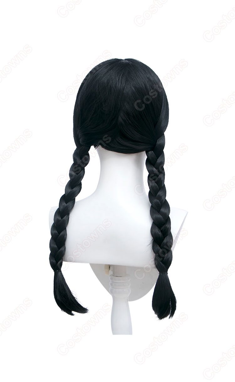 アダムス・ファミリー ウェンズデー・アダムス コスプレウィッグ-5