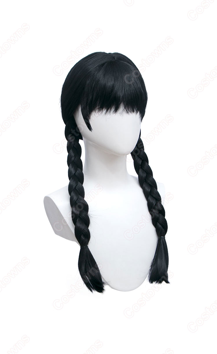 アダムス・ファミリー ウェンズデー・アダムス コスプレウィッグ-3