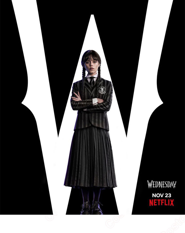 アダムス・ファミリー ウェンズデー・アダムス コスプレウィッグ-1