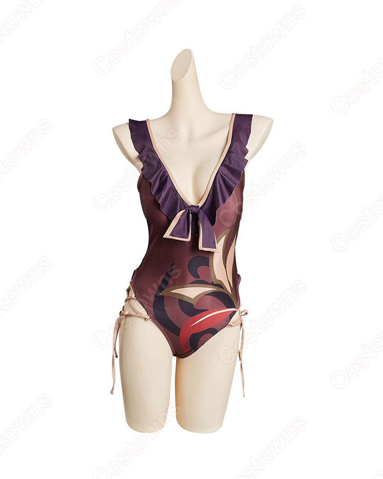 二次創作 原神 フータオ(胡桃) 水着 コスプレ衣装-4