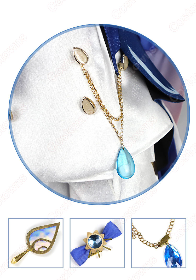 原神 水神 水元素 フォンテーヌ風 衣装 コスプレ衣装-3